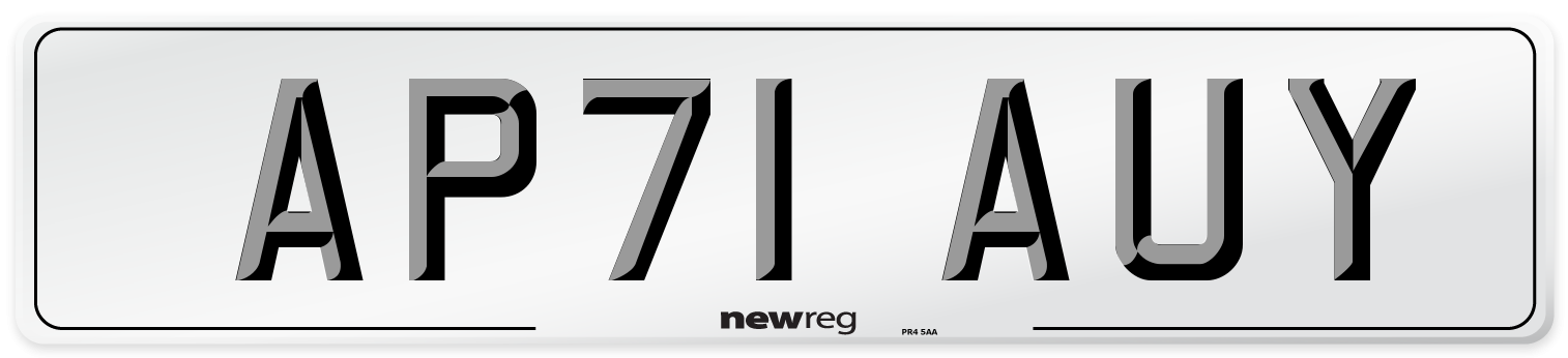 AP71 AUY Number Plate from New Reg